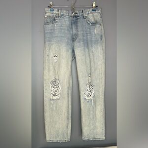 Derek Lam Pippa Jeans Women 27 Light Wash High Rise Distressed Slouchy Boyfriend